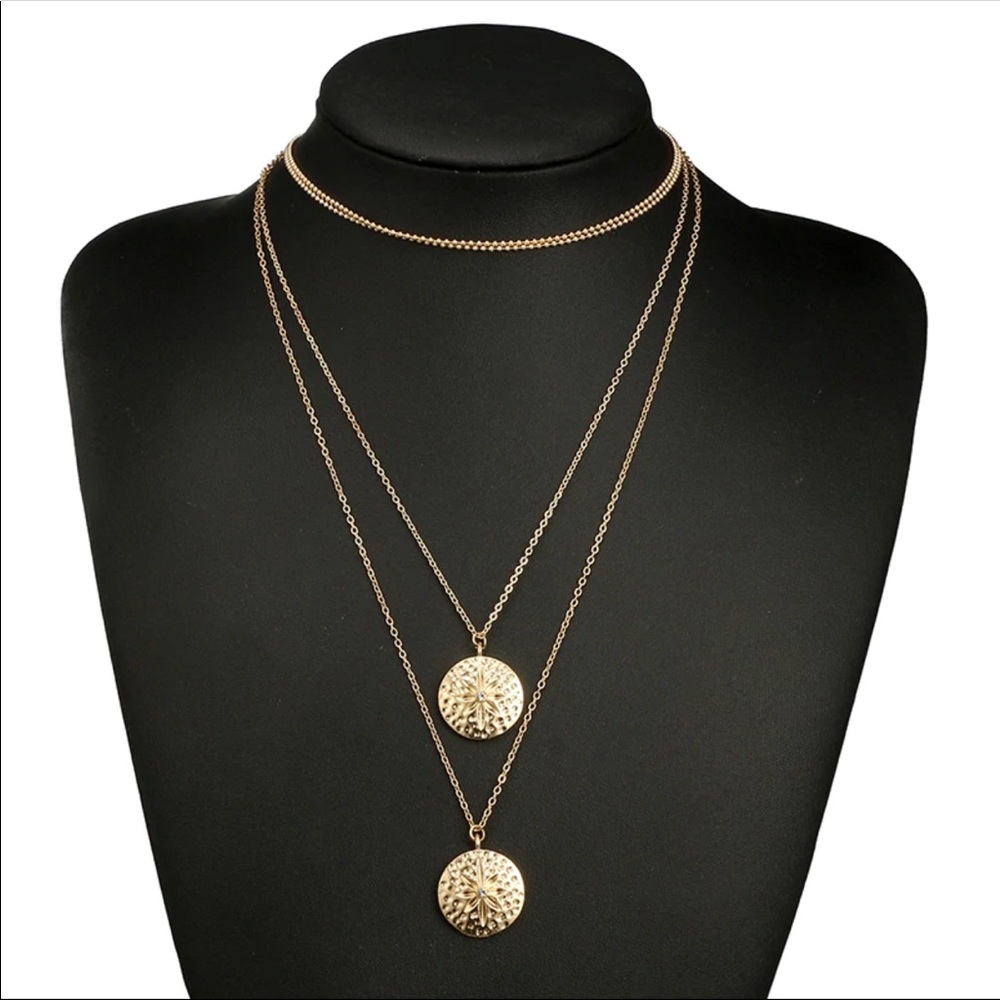 “GRACIE” 💫 Wanderlust Double pendant Gold choker - Picture 4 of 5